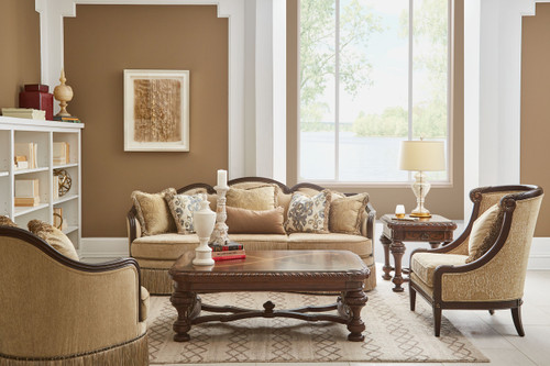 509 - Giovanna  Collection European-inspired Transitional  Giovanna Carved Wood Accent Chair