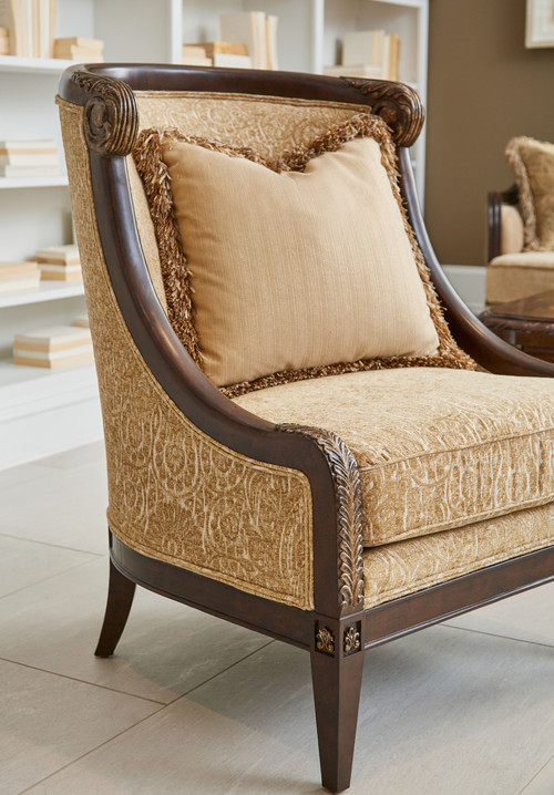 509 - Giovanna  Collection European-inspired Transitional  Giovanna Carved Wood Accent Chair Room Scene