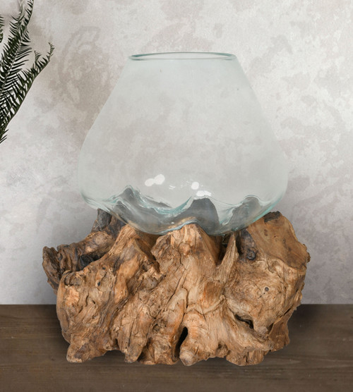 Glass Bowl On Wood Medium Room Scene