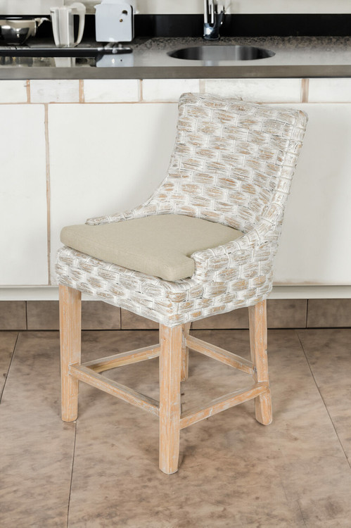 Alfresco Wide Weave Counter Stool White Wash Room Scene