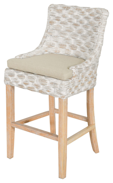 Alfresco Wide Weave Bar Stool White Wash
