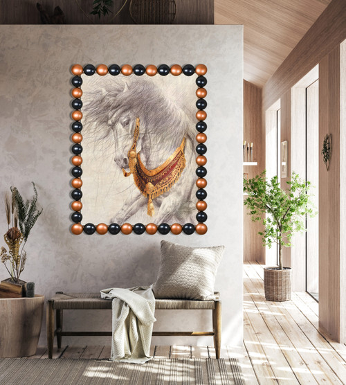 Nailhead Copper and Black Picture Frame Room Scene