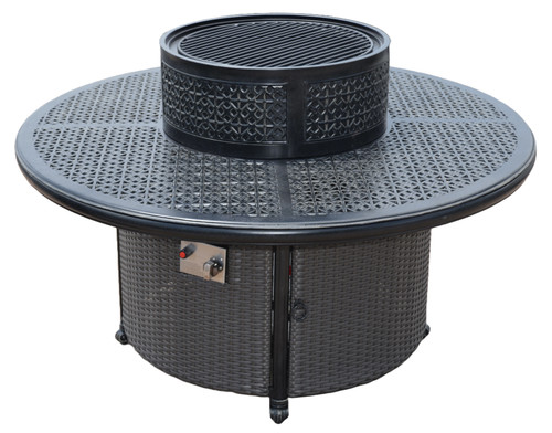 Wyndemere Outdoor Firepit Table Propane, Hibachi Grill with Accessories Bridgeton Moore Patio