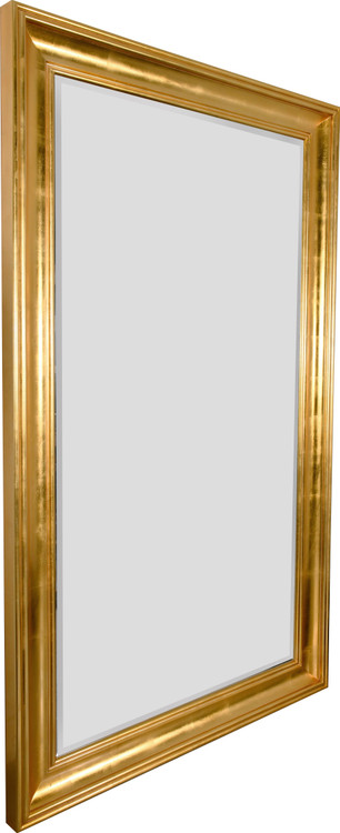 Contoured Wall Leaner Mirror with Gold Leaf Finish Close Up Image