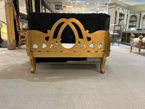 Heavy Carved 3 Seat Bed Bench 73W Room Scene