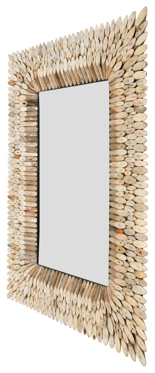Authentic Natural Wood Mirror 35W x 51H Close Up Image