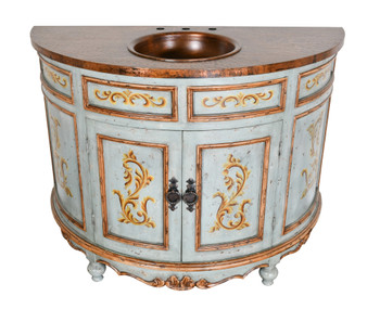 Blue Peruvian Copper Top Serena Bathroom Vanity 48W