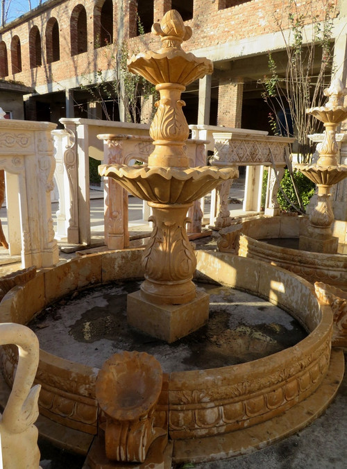 Yellow Stone Marble Fountain