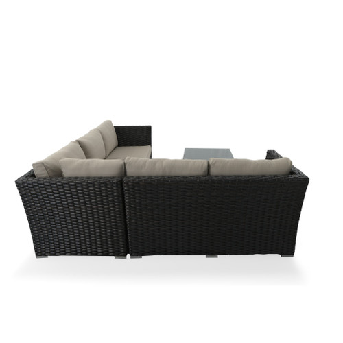 Summerfield Black Sectional with Coffee Table Close Up Image