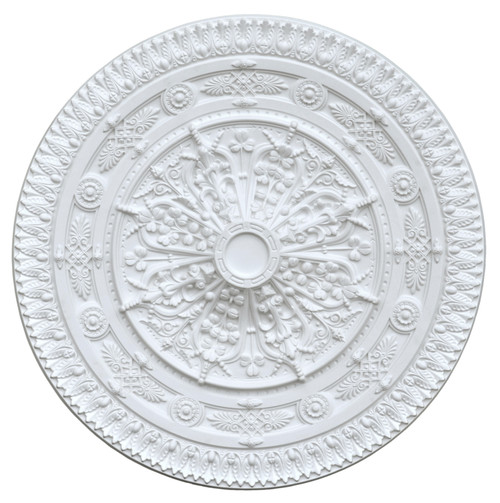 Classic White Round Ceiling Medallion 37 Inch Dia Room Scene