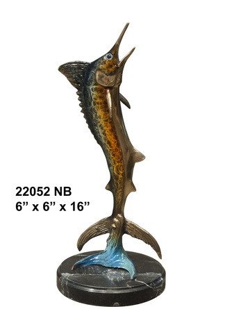 Swordfish on Marble Base  Special Patina