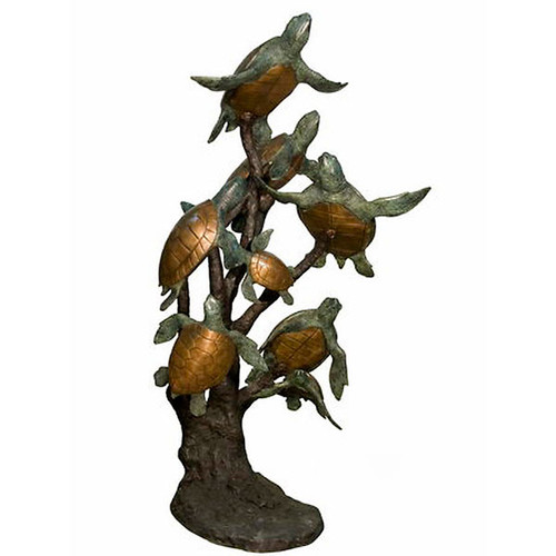 Eight Turtle Fountain in  Special Patina