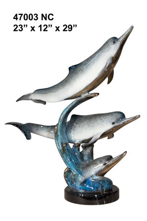 Dolphin on Marble in Special Patina