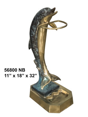 Dolphin on Base in Special Patina