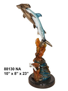 HammerHead Shark on Marble Base in Special  Patina