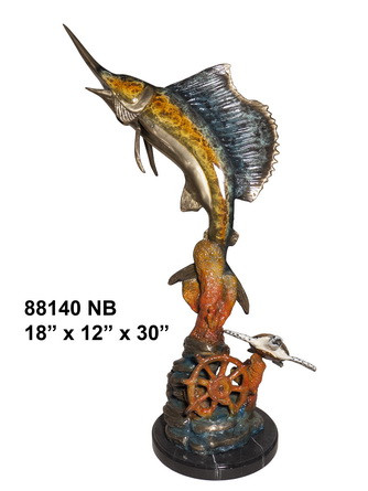 Swordfish on Marble Base (special Patina)