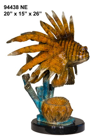 Lion Fish on Marble Base (Special Patina)