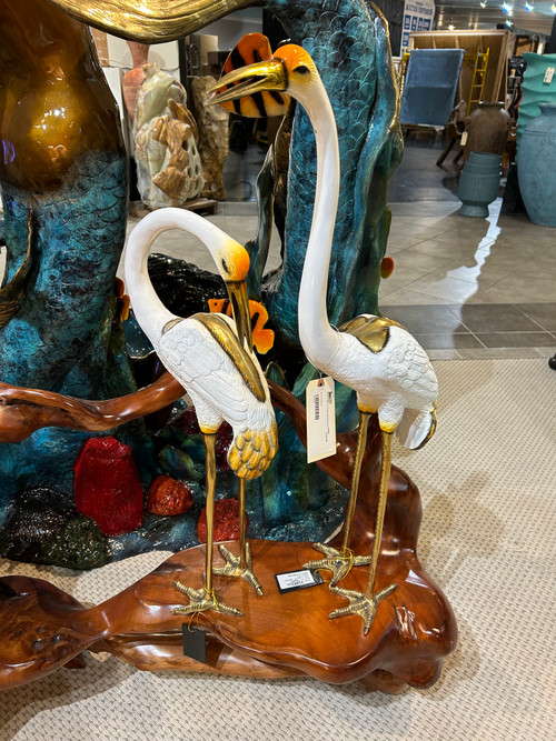 White Cranes 42 Inches Special Patina Room Scene