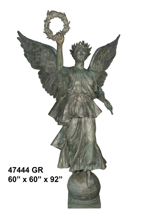 Bronze Lady Statue with Wings