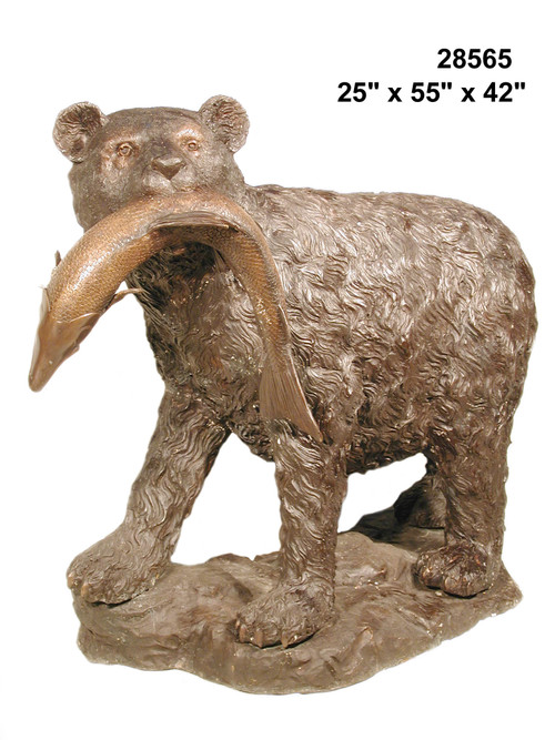 Bronze Bear with fish