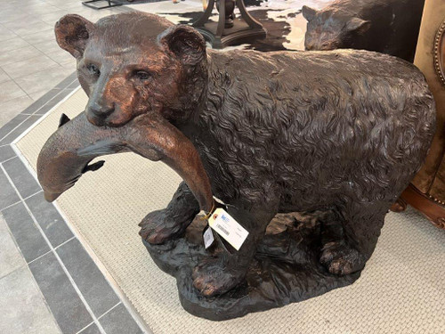 Bronze Bear with fish Room Scene