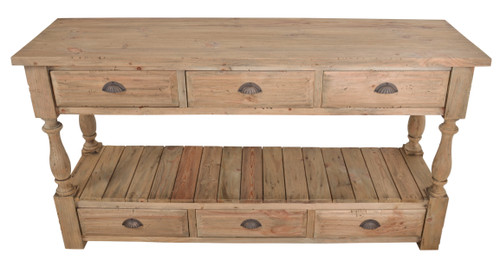 Farmhouse 6 drawer Console Table Room Scene