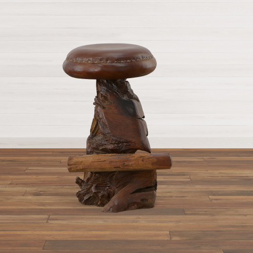 Old Growth Teak Root Bar Stool Room Scene