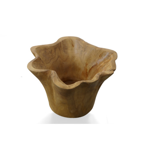 Natural Teak Vase Close Up Image