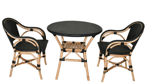 Black Sierra Arm Chair Bistro Set of 3