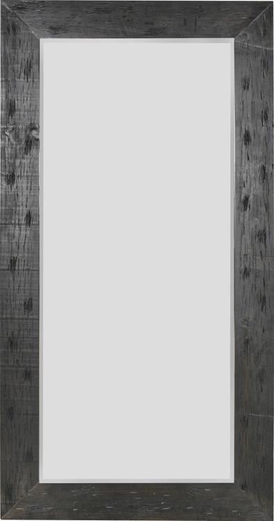 Distressed Smoked Black Wood Leaner Mirror 42Wx 3D x 77.5H