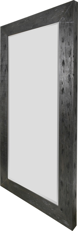 Distressed Smoked Black Wood Leaner Mirror 42Wx 3D x 77.5H Close Up Image