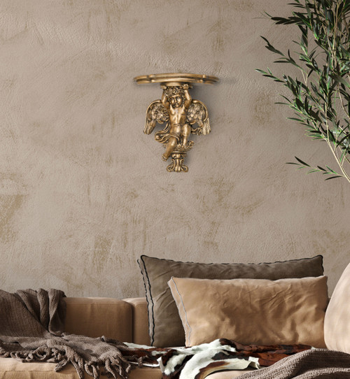 Cherub Statue Wall Relief Room Scene