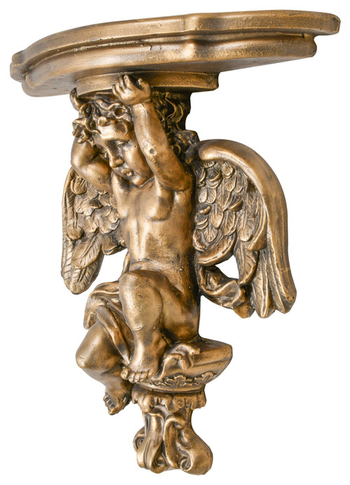 Cherub Statue Wall Relief Close Up Image