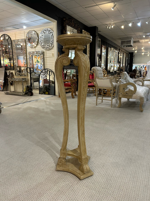 Pallisades Carved Mahogany Curved Leg Pedestal Plantstand 54.5"H