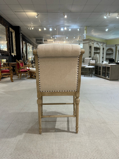 Continental Casual Upholstered High Back Stool Close Up Image