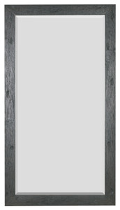 Rustic Black Rubbed Distressed Leaner Mirror 44.5W x 80.5H