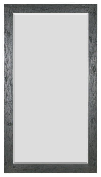 Rustic Black Rubbed Distressed Leaner Mirror 44.5W x 80.5H