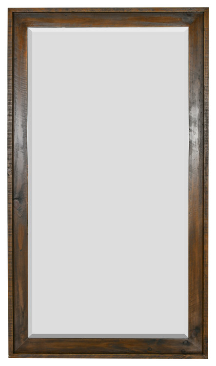 Weathered Wood Walnut Tray Leaner Mirror 44W x 80H