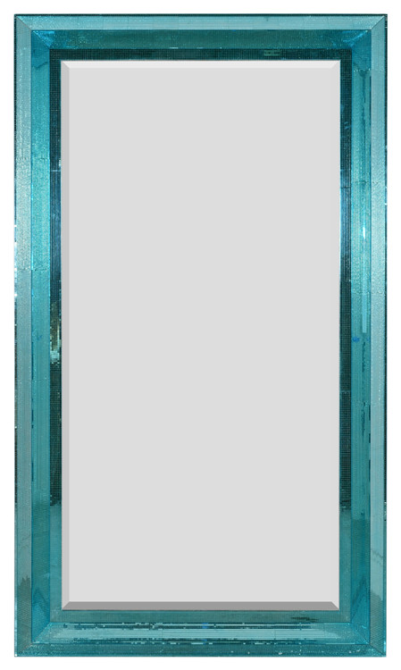 Crystal Wave Blue Mosaic Leaner Mirror 39.5W x 69.5H