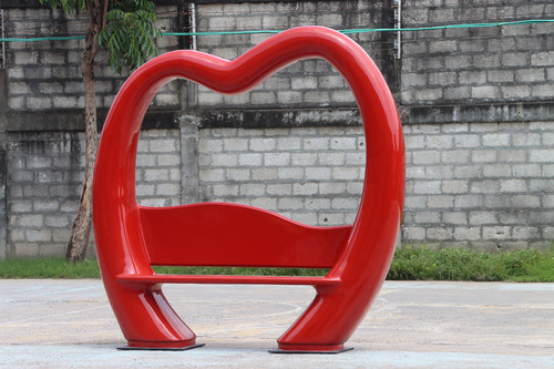 Heart Shaped Lovers Lounge Bench Close Up Image