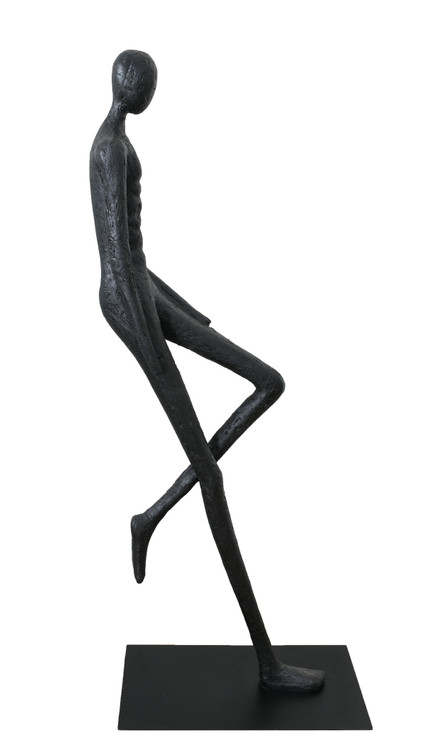 Resin Black Man Statue on a Stand