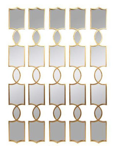 Geometrical Gold Mirrored Wall Decor Set of 5
