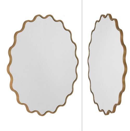 31.5 Inch Scalloped Accent Mirror Close Up Image
