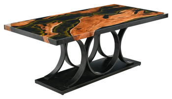 Golden Acrylic Rectangle Table with Iron Base