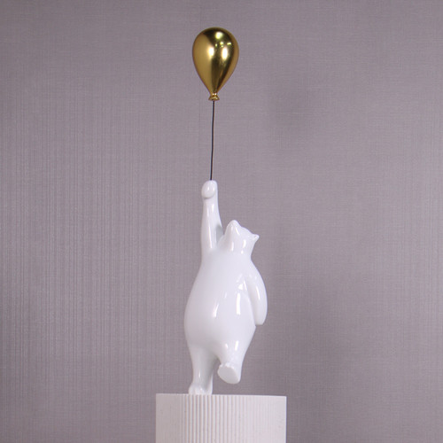 Bear with Balloon on Groovy Pedestal Room Scene