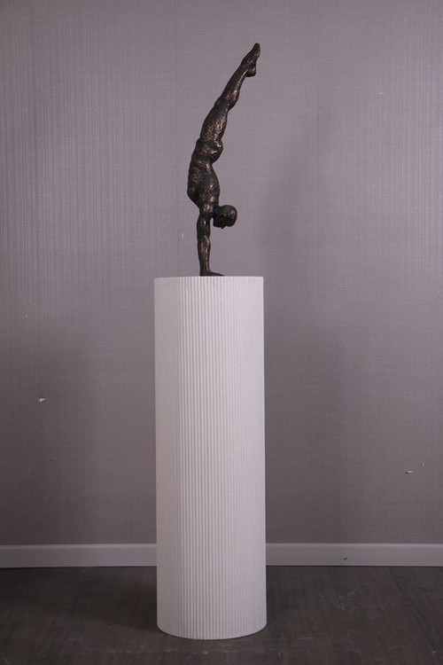 Handstand Sculpture on Pedestal Room Scene