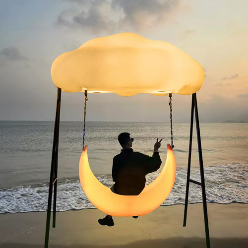 LED Color Changing Moon and Cloud Swing