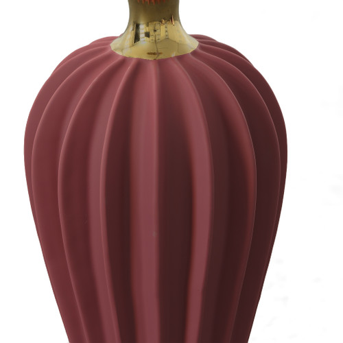 Radial Matte Large Vase - Burgundy