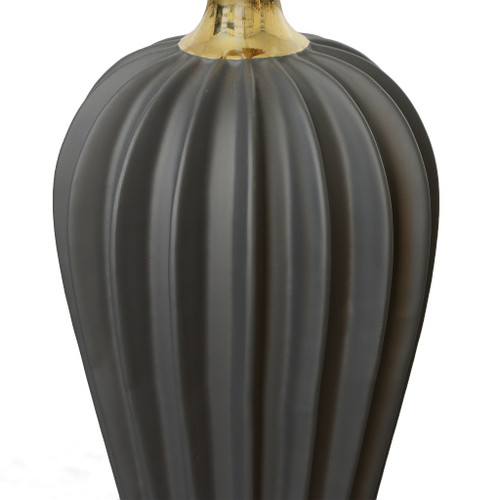 Radial Matte Large Vase - Black
