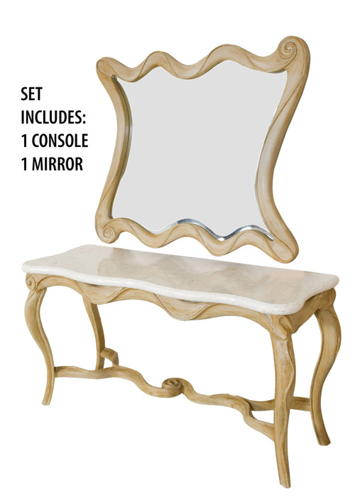 Beachstone Ribon Console Table and Mirror